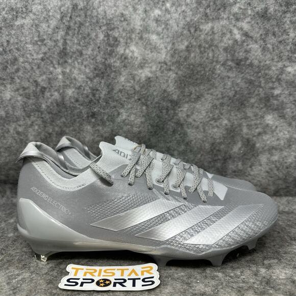 Adidas Adizero Electric+ 2 Football Cleats Mens Size 10 Silver Metallic IH5978 - Picture 3 of 9